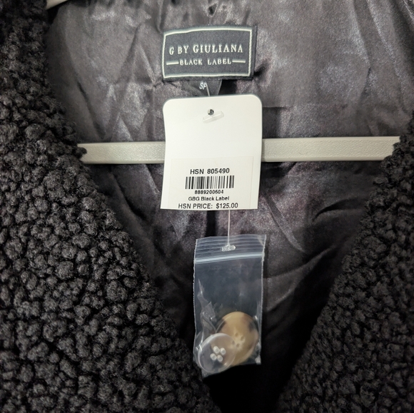 Cyber Monday Sale G By Giuliana Black Label Oversized Long Coat Size SP New - Picture 3 of 7